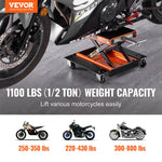 VEVOR Motorcycle Lift ATV Scissor Jack Dolly 499.5 kg Wide Deck & Hand Crank
