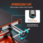VEVOR Motorcycle Lift ATV Scissor Jack Dolly 499.5 kg Wide Deck & Hand Crank