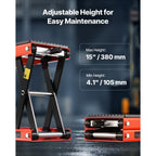 VEVOR Motorcycle Lift, 1200lbs Weight Capacity, Wide Deck Motorcycle Scissor Jack, 4.1-15 in Height Range, Heavy Duty Steel Bike Repair Center Stand with Ratchet and Crank for ATVs, Dirt Bikes