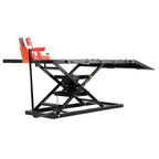 VEVOR Motorcycle Lift Table, 1500lbs Weight Capacity, Pneumatic Motorcycle Jack, 8.6-31 in Height Range, Heavy Duty Bike Repair Stand with Removable Workbench, Repair Platform for ATVs, Dirt Bike