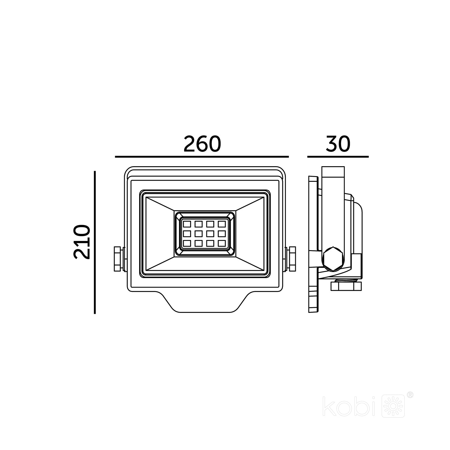 Floodlight LED DELYO MHN 100W 6000K IP65 Kobi Premium