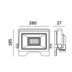 Floodlight LED MH 100W black 6500K IP65 LED2B RED