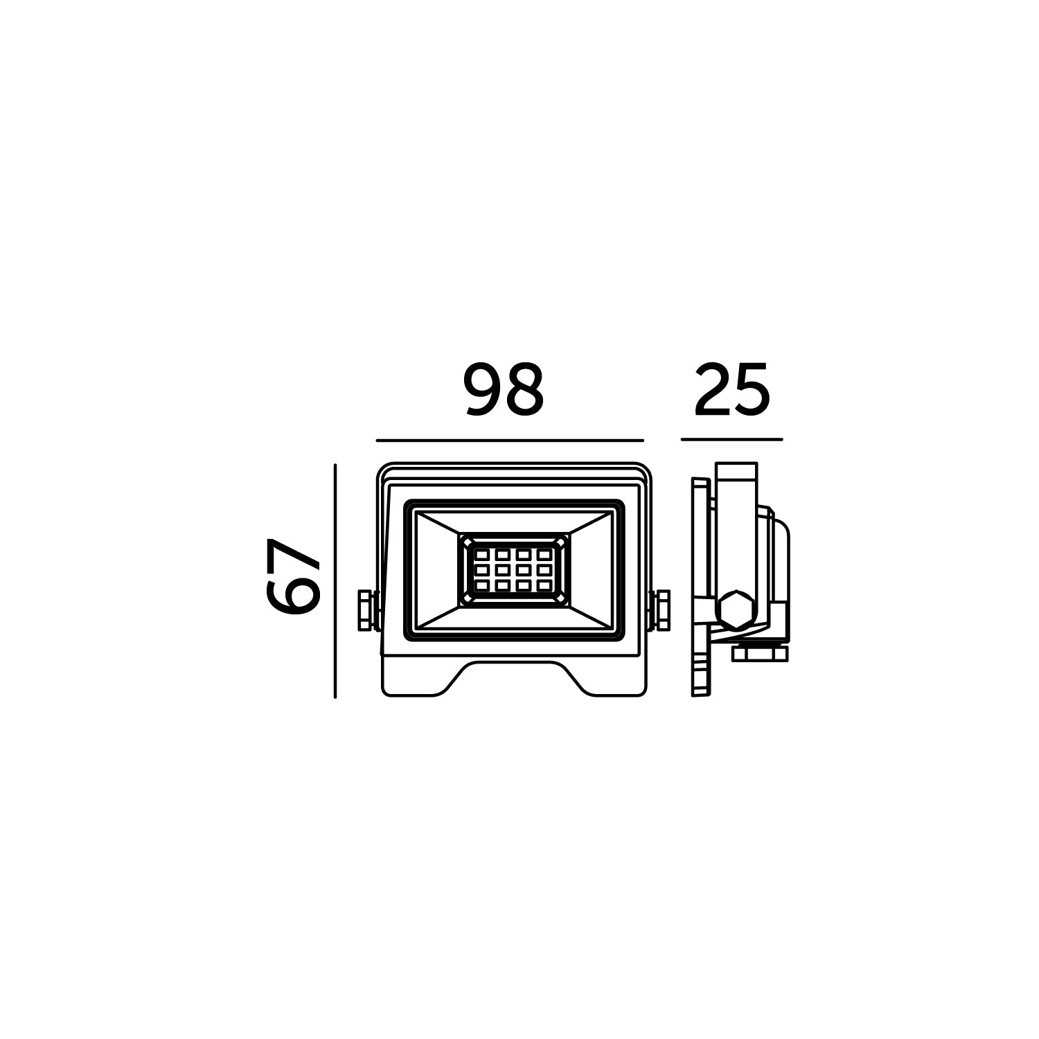 Floodlight LED MH 10W black 4000K IP65 LED2B RED