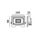 Floodlight LED MH 30W black 6500K IP65 LED2B RED