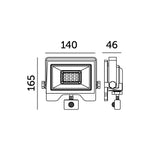 Floodlight LED MHC 30W black 6500K IP54 LED2B RED