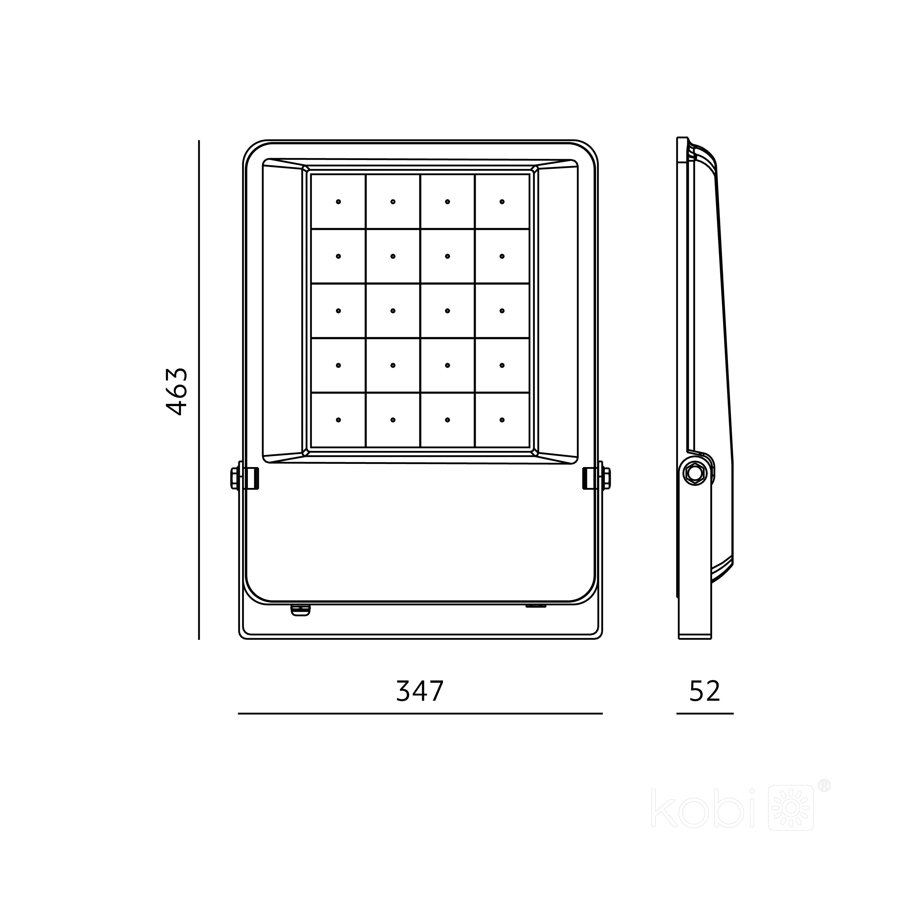 Floodlight LED US 300W 5000K IP65 60° dim Kobi Pro