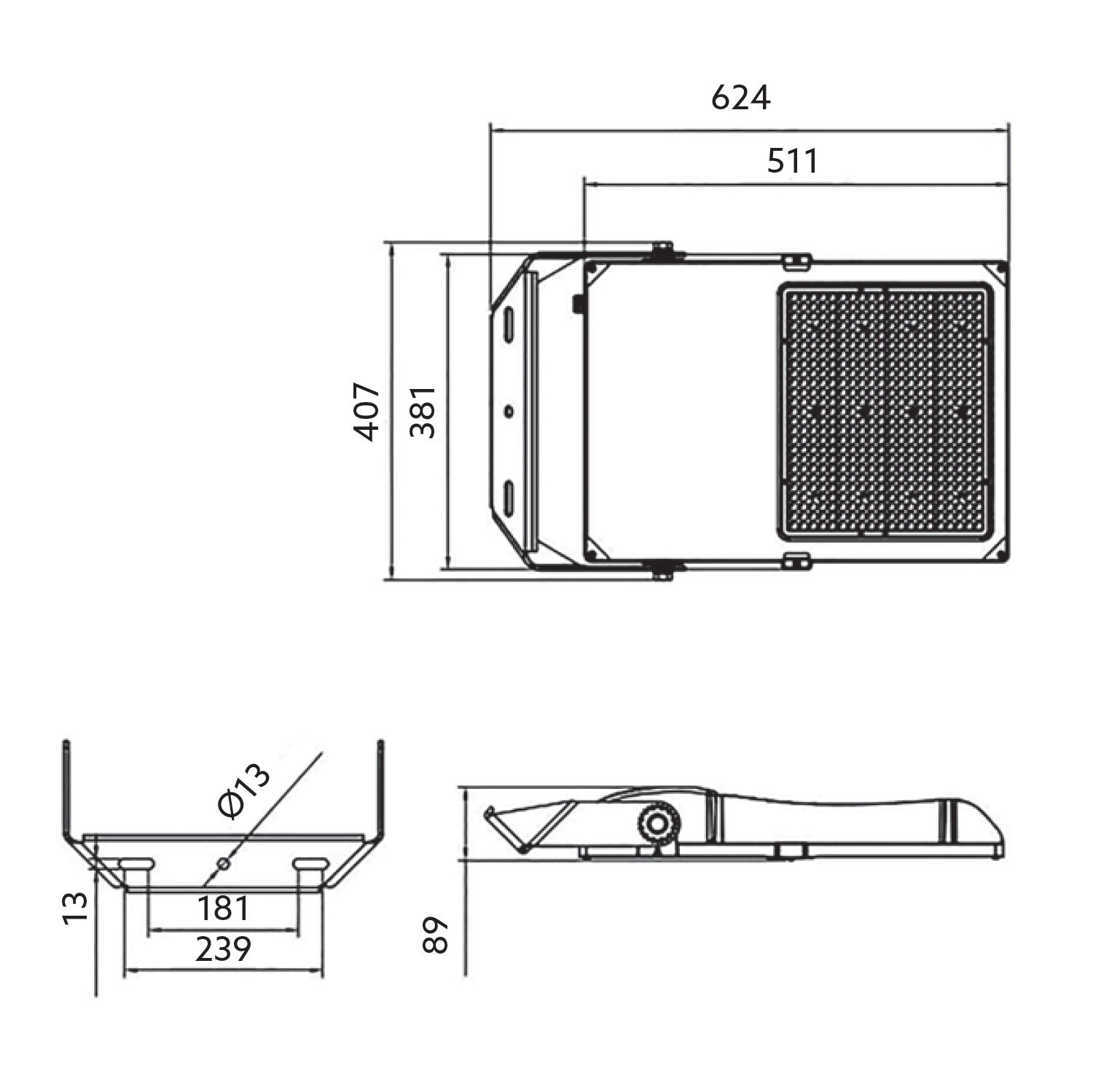 Floodlight LED US 500W 5000K IP66 25° DIM Kobi Pro