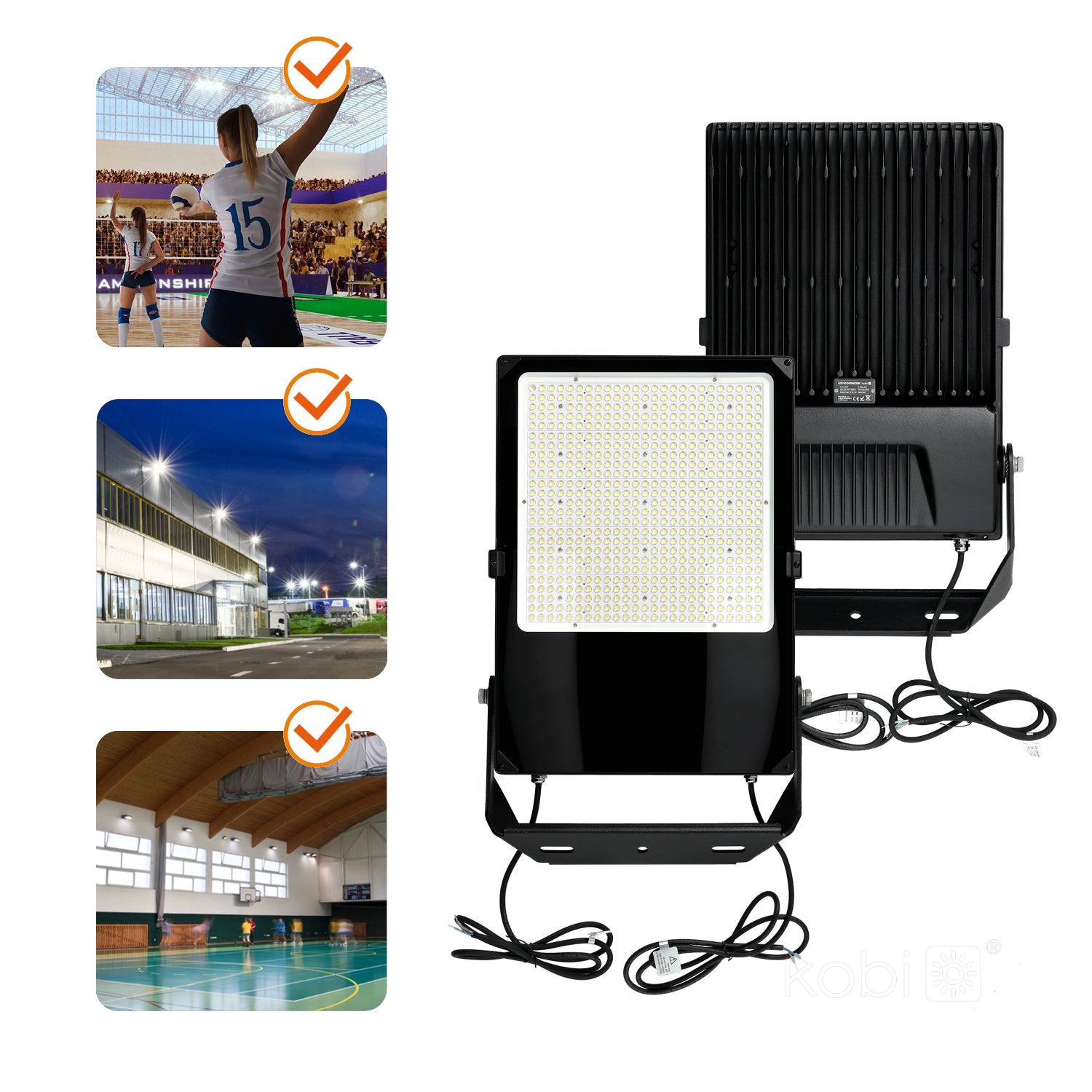 Floodlight LED US 500W 5000K IP66 60° dim Kobi Pro