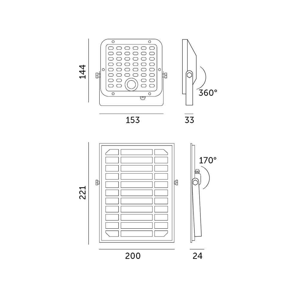 Solar floodlight LED MHCS 10W 4000K IP65 Kobi Premium