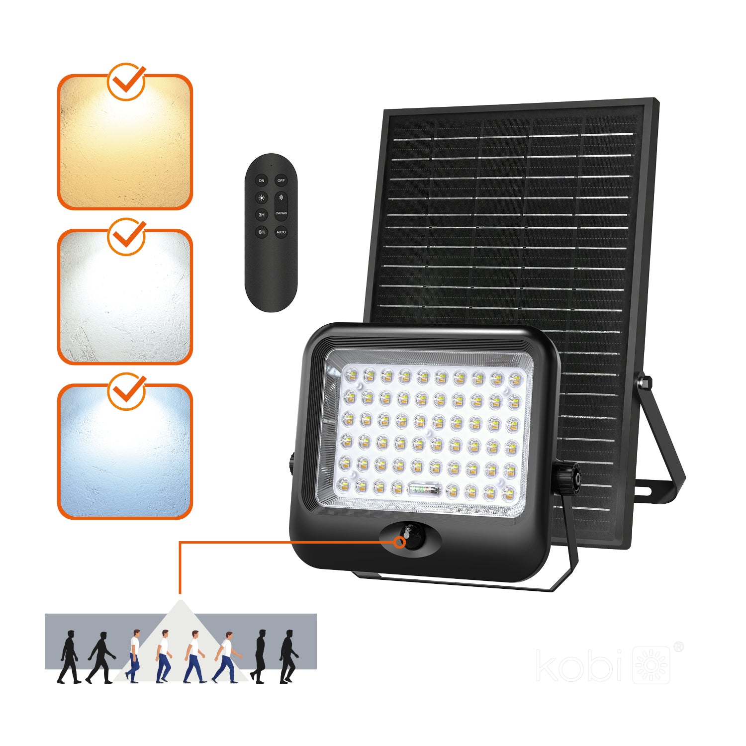 Solar floodlight LED MHCS G2 35W 3CCT IP65 Kobi Premium