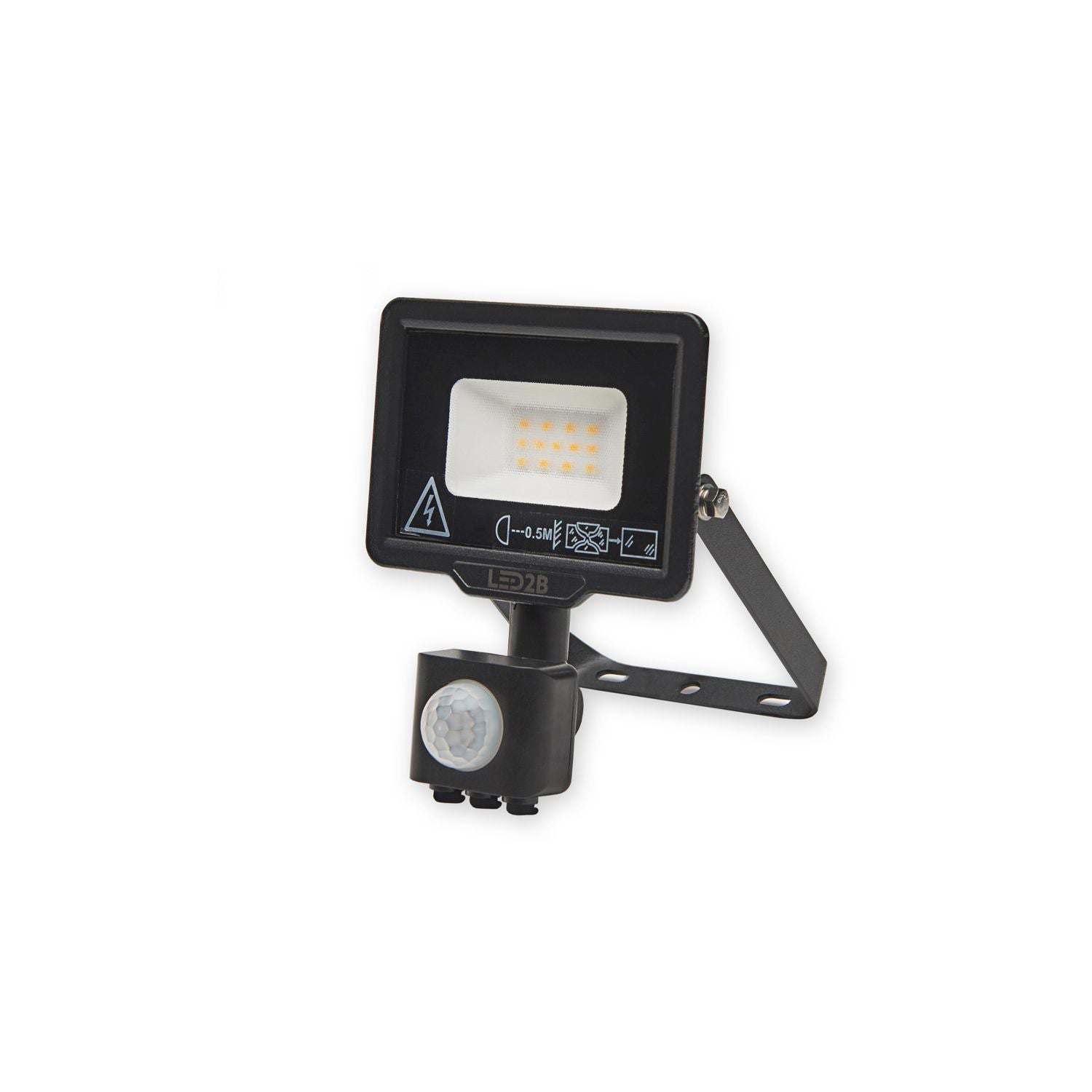 Floodlight with motion sensor LED MHC 10W 3000K IP44 black LED2B
