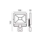 Floodlight with motion sensor LED MHC 10W 3000K IP44 black LED2B