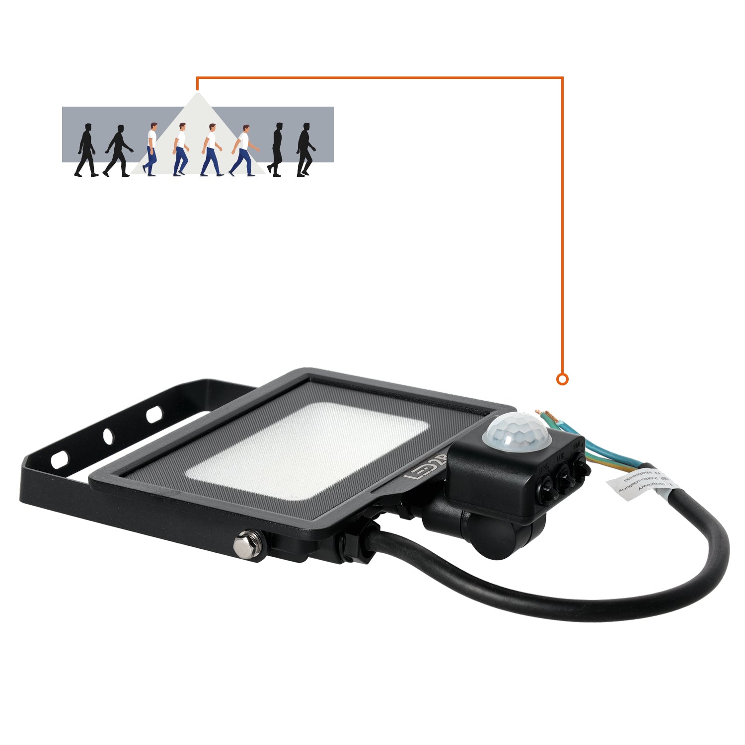 Floodlight with motion sensor LED MHC 20W black 4000K IP65 LED2B