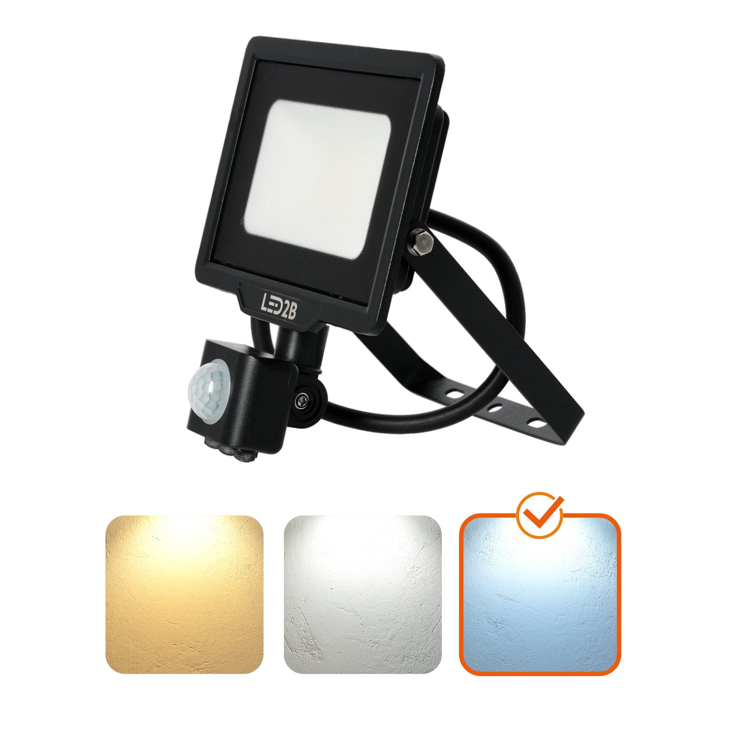 Floodlight with motion sensor LED MHC 20W black 6500K IP65 LED2B