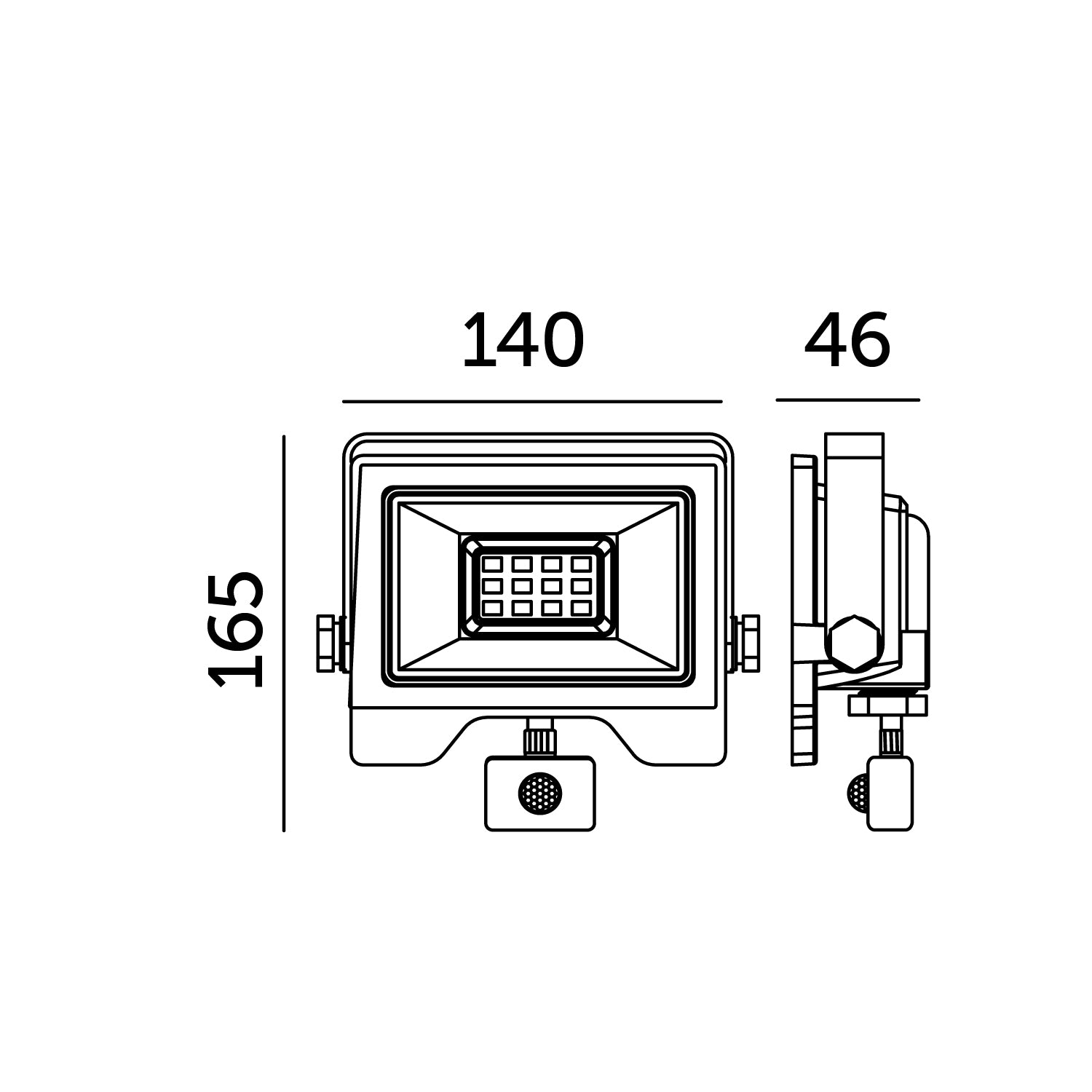 Floodlight with motion sensor LED MHC 30W black 4000K IP54 LED2B RED