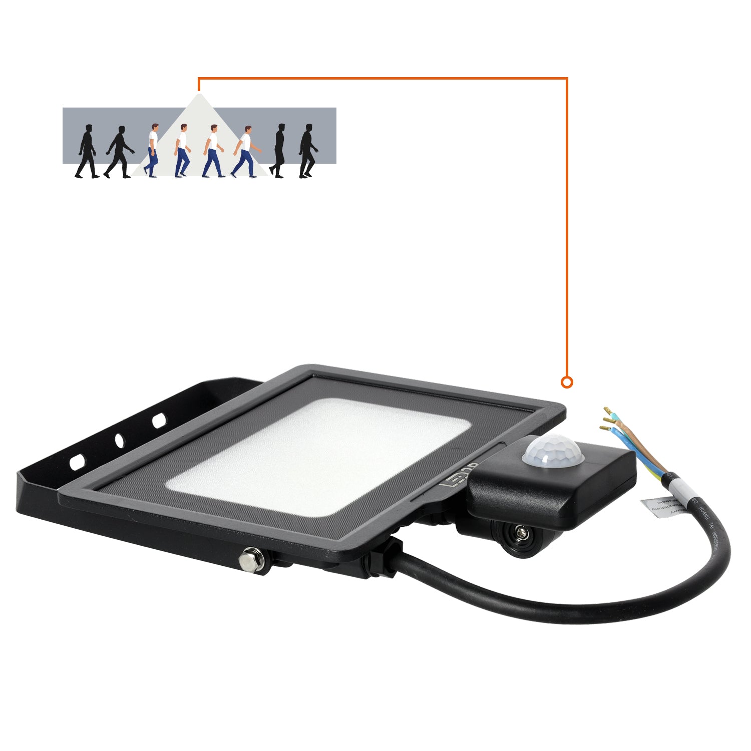 Floodlight with motion sensor LED MHC 30W black 4000K IP65 LED2B