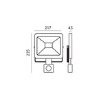 Floodlight with motion sensor LED MHC 50W 3000K IP44 black LED2B