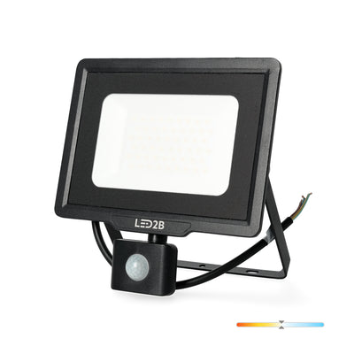 Floodlight with motion sensor LED MHC 50W black 4000K IP65 LED2B