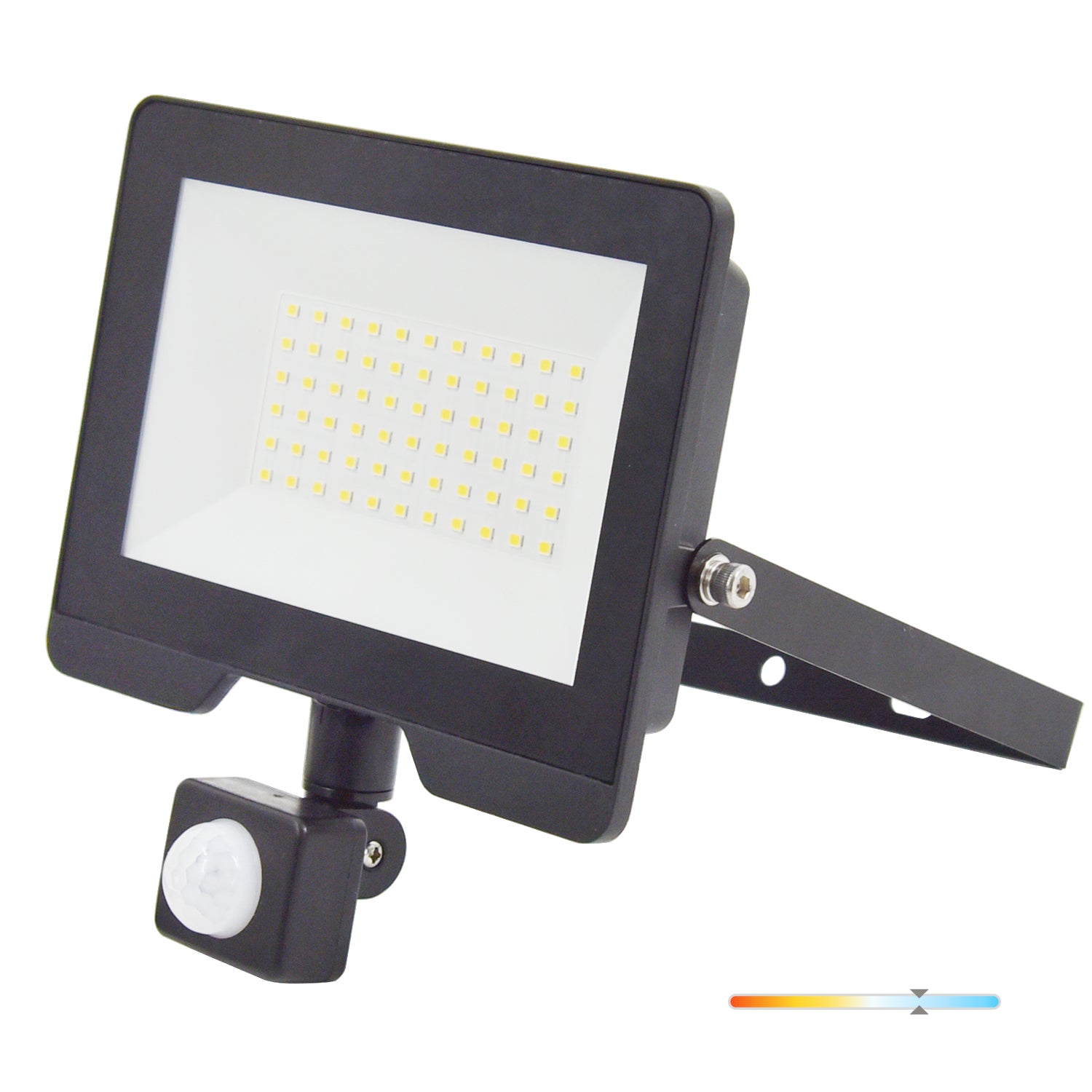 Floodlight with motion sensor LED MHC 50W 6500K IP54 black LED2B RED