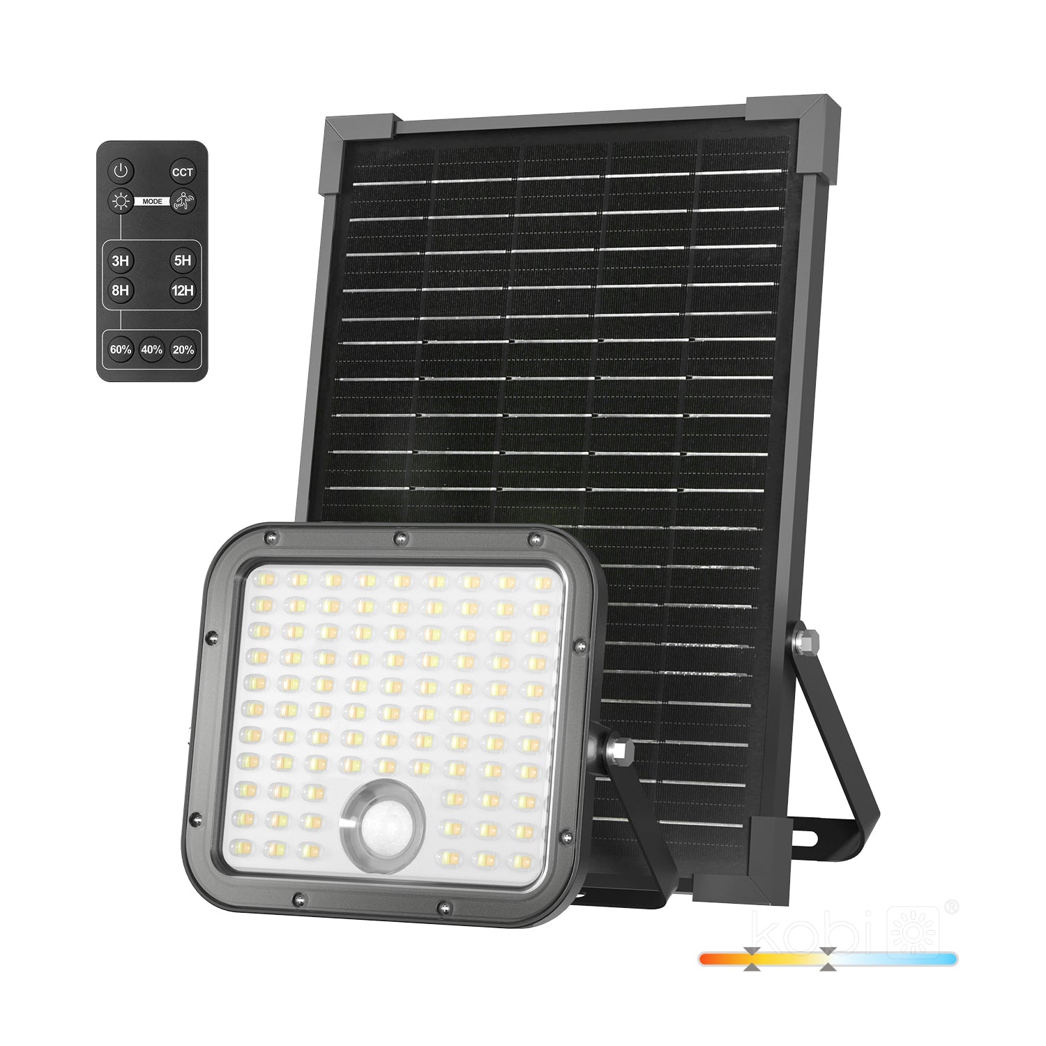 Floodlight with motion sensor Solar LED MHCS 30W 2CCT IP65 Kobi Premium
