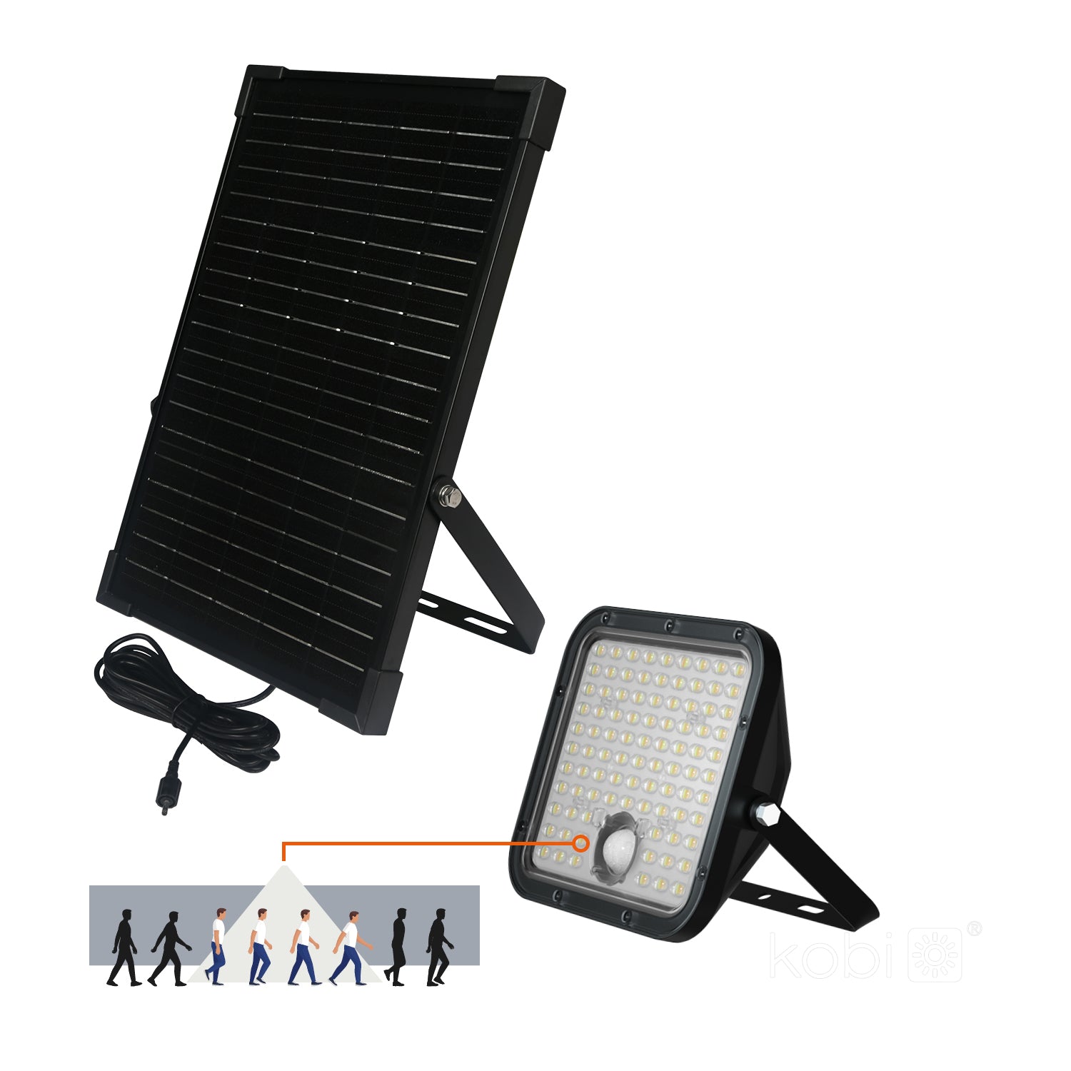 Floodlight with motion sensor Solar LED MHCS 30W 2CCT IP65 Kobi Premium