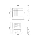 Solar floodlight with motion sensor LED NCS 10W 6500K IP65 LED2B