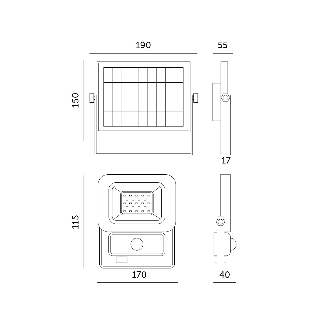 Solar floodlight with motion sensor LED NCS 10W 6500K IP65 LED2B