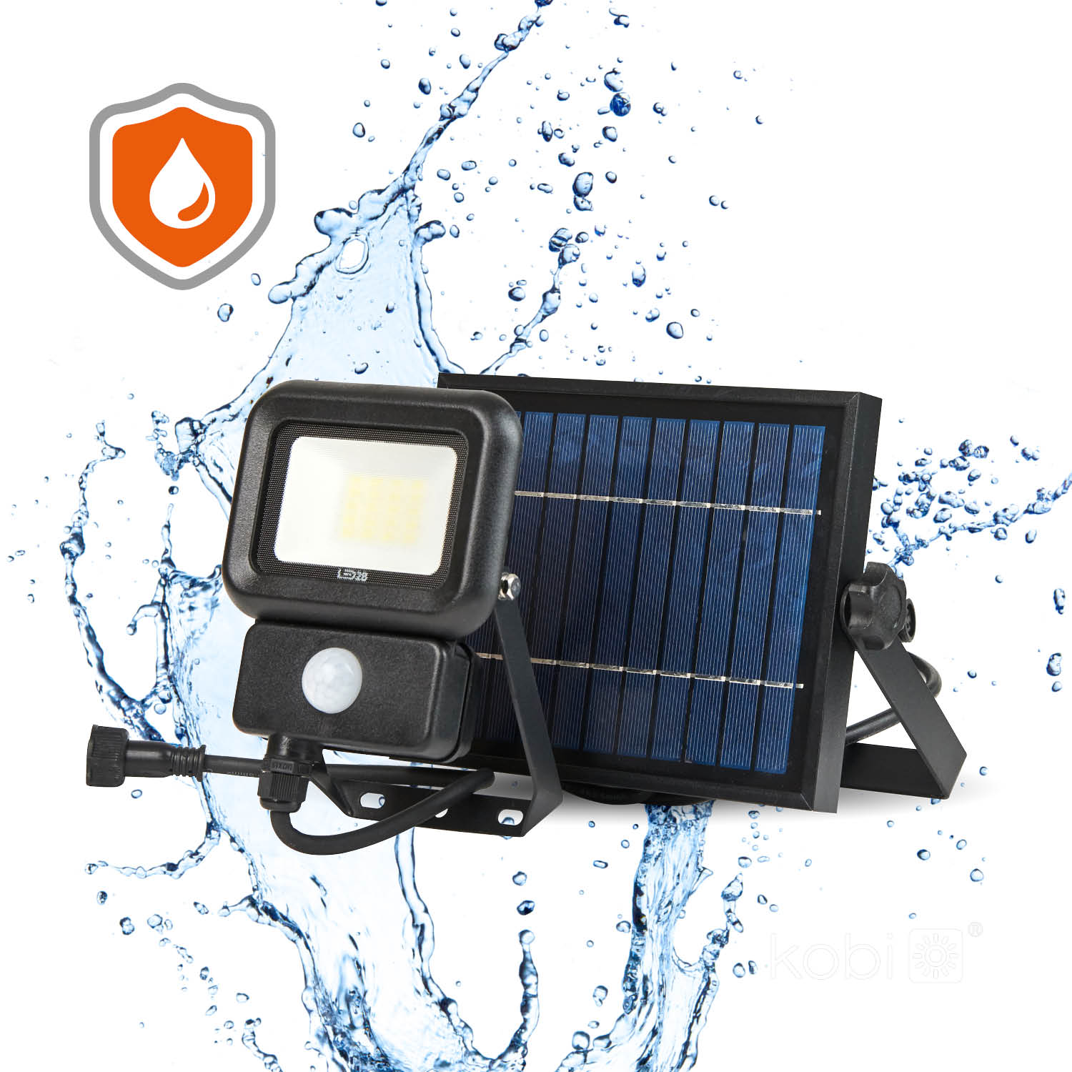 Solar floodlight with motion sensor LED NCS 10W 6500K IP65 LED2B
