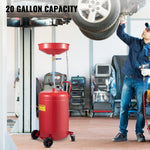 VEVOR Waste Oil Drain Tank 80 L Portable Oil Drain Air Operated Drainer Oil Change, Oil Drain Container, Fluid Fuel Transfer Drainage Adjustable Funnel Height, with Pressure Regulating Valve