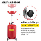 VEVOR Waste Oil Drain Tank 80 L Portable Oil Drain Air Operated Drainer Oil Change, Oil Drain Container, Fluid Fuel Transfer Drainage Adjustable Funnel Height, with Pressure Regulating Valve