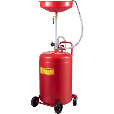 VEVOR Waste Oil Drain Tank 80 L Portable Oil Drain Air Operated Drainer Oil Change, Oil Drain Container, Fluid Fuel Transfer Drainage Adjustable Funnel Height, with Wheel for Easy Oil Removal