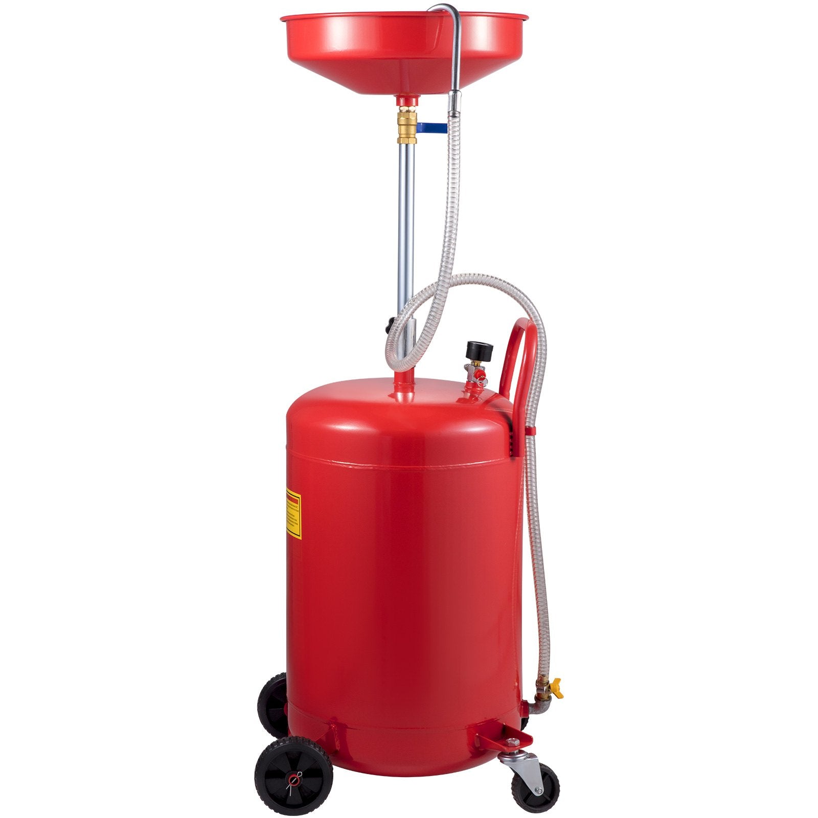 VEVOR Waste Oil Drain Tank 80 L Portable Oil Drain Air Operated Drainer Oil Change, Oil Drain Container, Fluid Fuel Transfer Drainage Adjustable Funnel Height, with Wheel for Easy Oil Removal