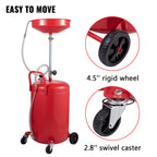 VEVOR Waste Oil Drain Tank 80 L Portable Oil Drain Air Operated Drainer Oil Change, Oil Drain Container, Fluid Fuel Transfer Drainage Adjustable Funnel Height, with Wheel for Easy Oil Removal