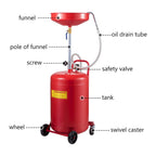 VEVOR Waste Oil Drain Tank 80 L Portable Oil Drain Air Operated Drainer Oil Change, Oil Drain Container, Fluid Fuel Transfer Drainage Adjustable Funnel Height, with Wheel for Easy Oil Removal