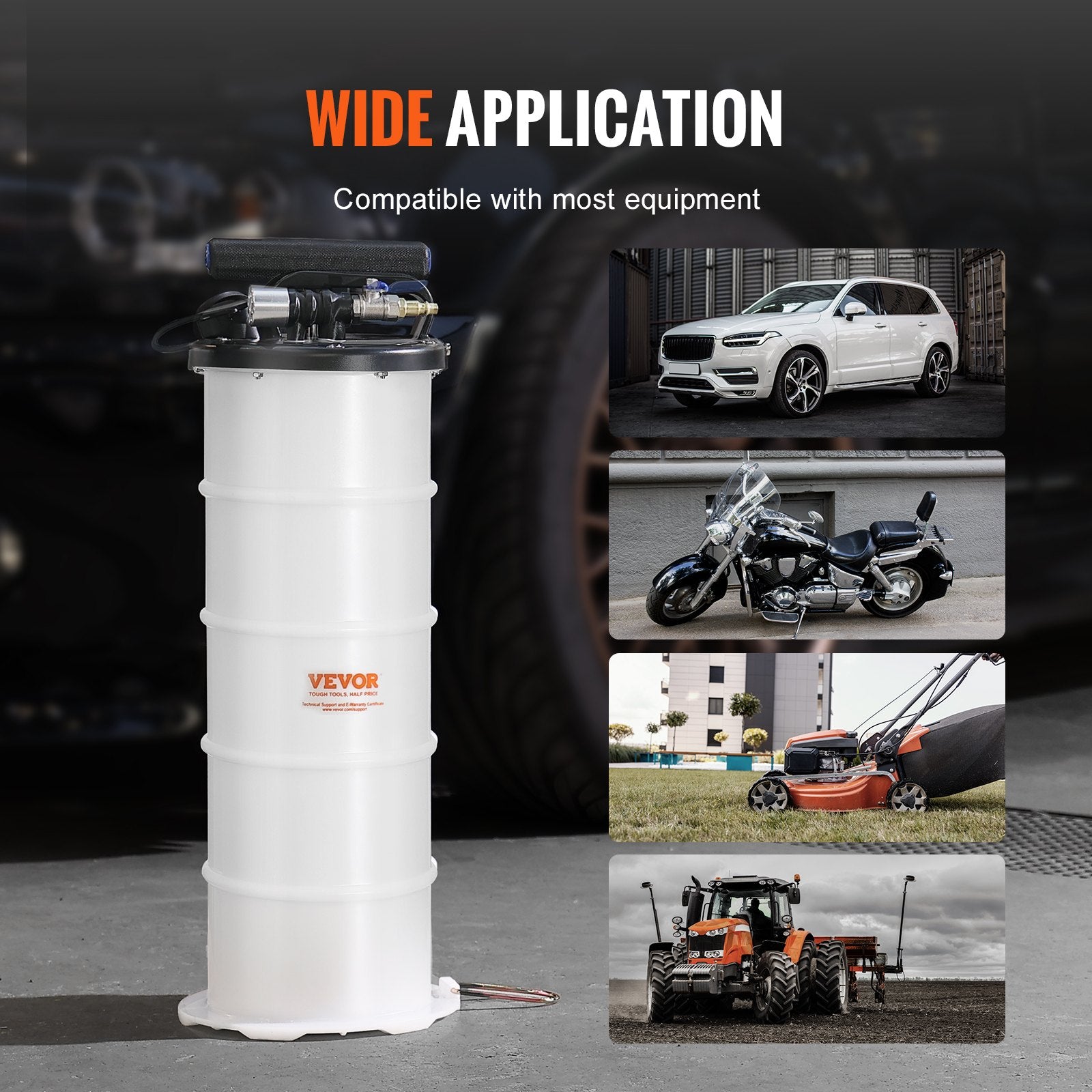 VEVOR Fluid Extractor, 1.74 Gallons (6.5 Liters), Pneumatic/Manual Oil Changer Vacuum Fluid Extractor with Dipstick and Suction Hose, Oil Extractor Change Pump for Automotive Fluids Vacuum Evacuation