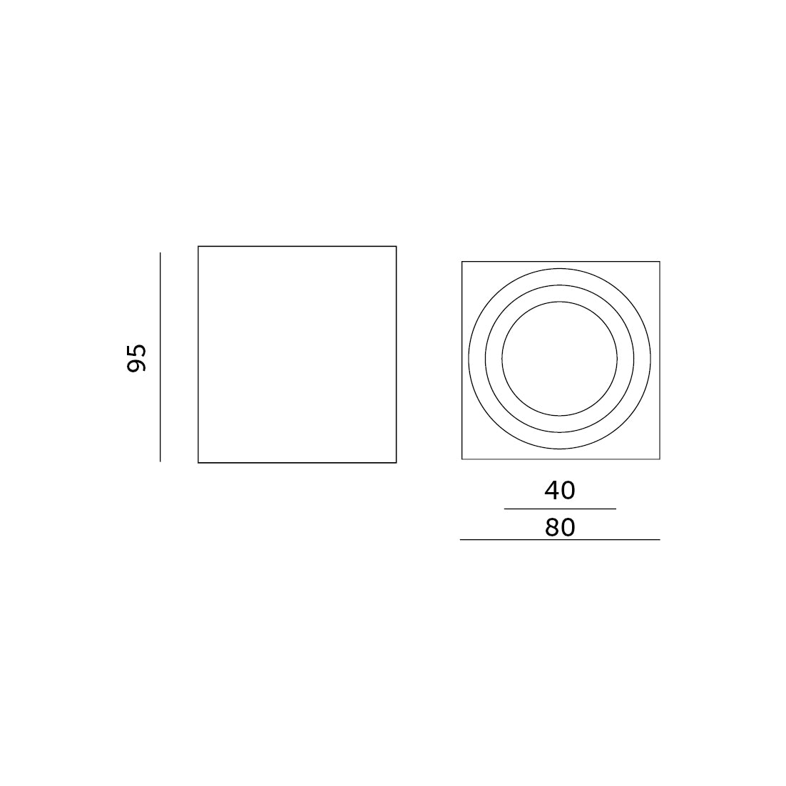 Downlight AQUARIUS 1xGU10 square IP44 white Kobi