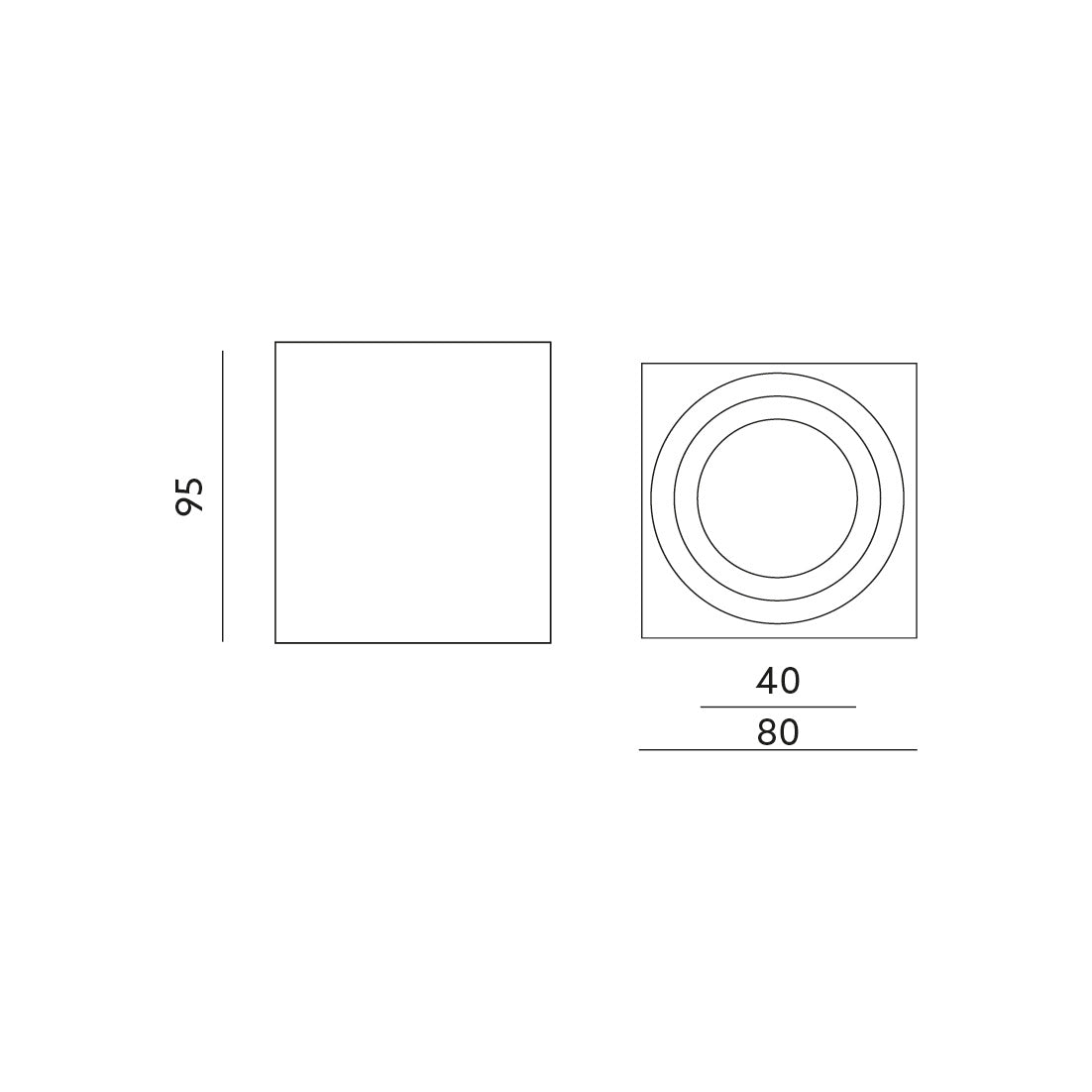 Downlight AQUARIUS 1xGU10 square IP44 chrome Kobi
