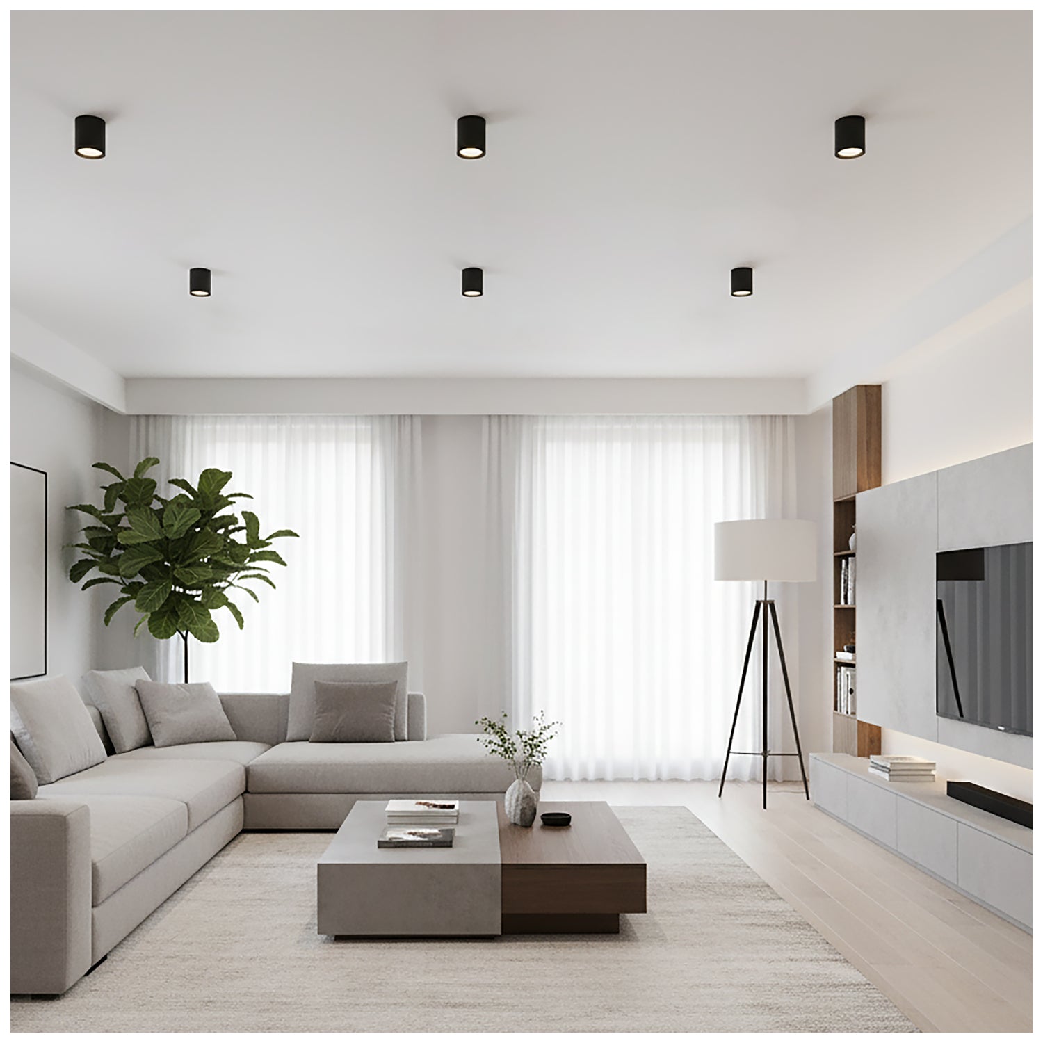 Downlight OH12 1xGX53 black Kobi