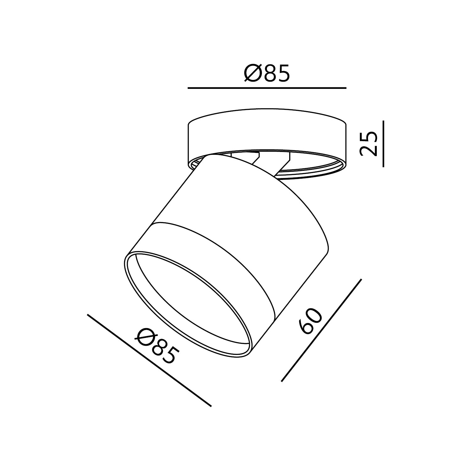 Downlight OH12 F 1xGX53 white Kobi