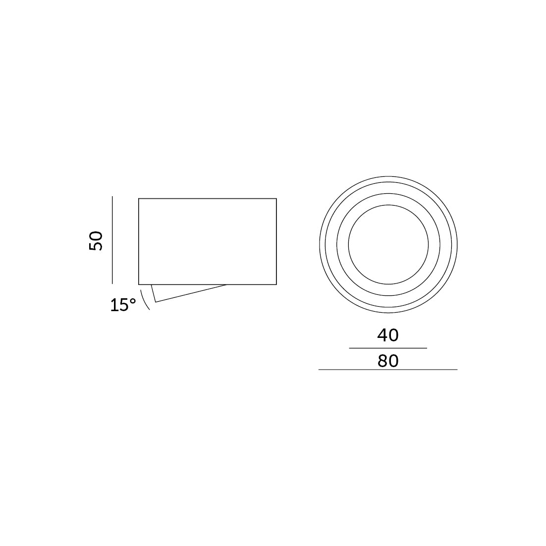 Downlight OH36S black Kobi
