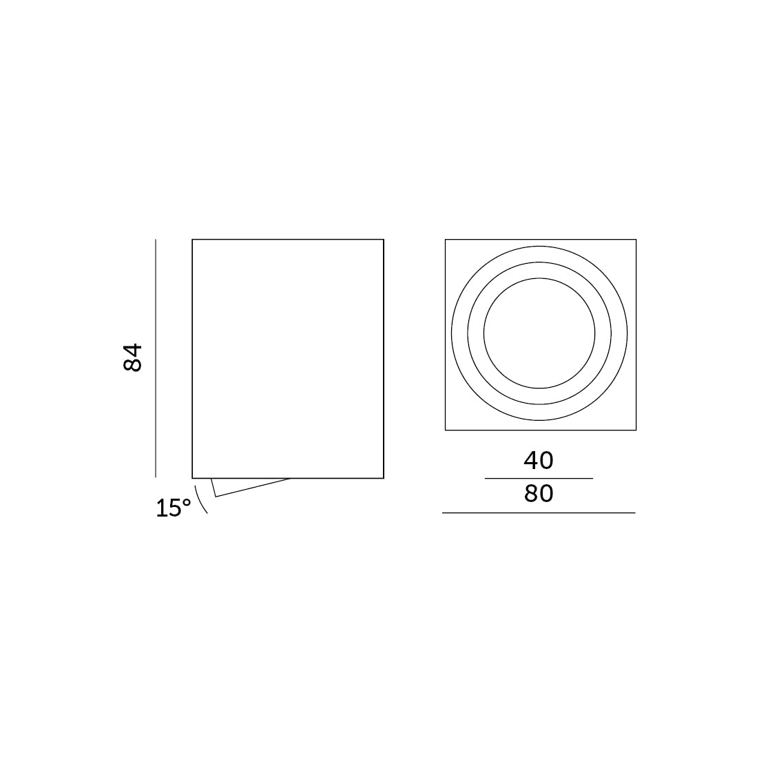 Downlight OH37 black Kobi