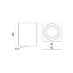 Downlight OH37L black Kobi