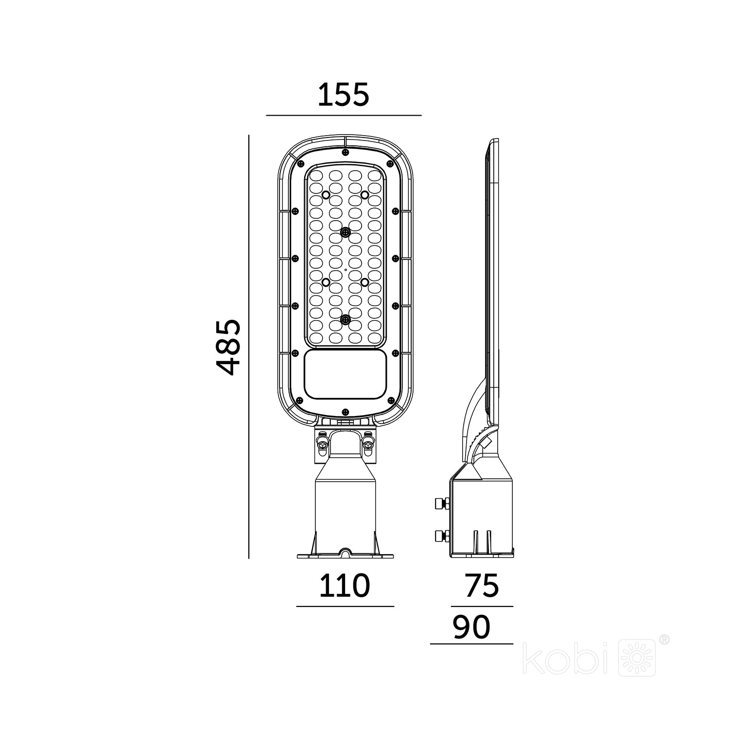 Street light LED BRELUXO 100W 4000K IP65 Kobi Premium