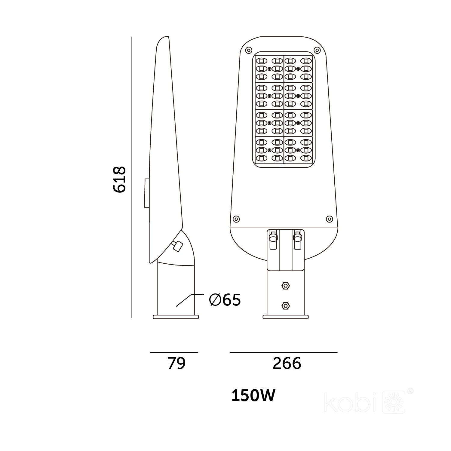 Street light LED ULTIMATE STREET 150W 4000K IP66 Kobi Pro