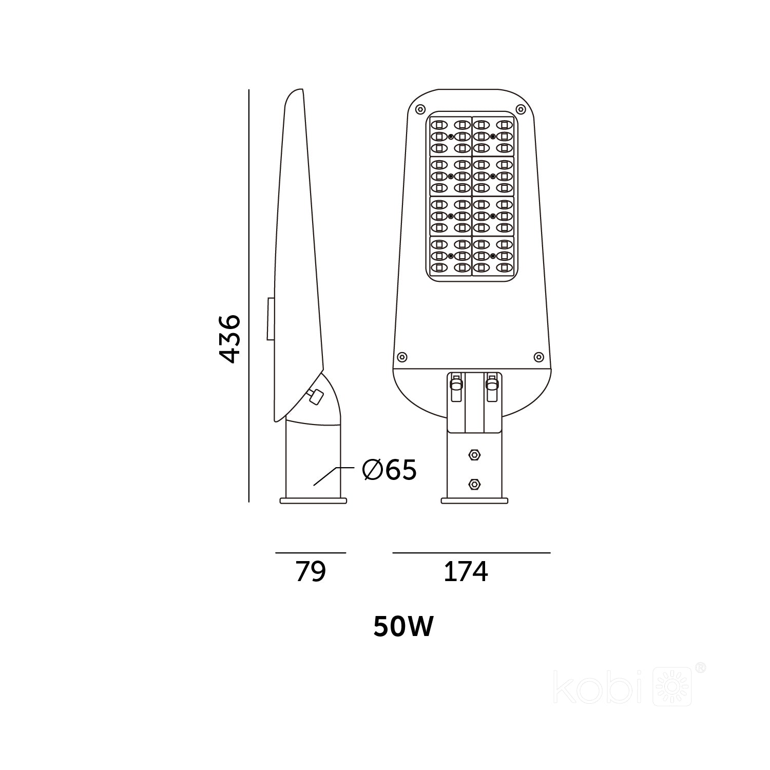 Street light LED ULTIMATE STREET 50W 4000K IP66 Kobi Pro