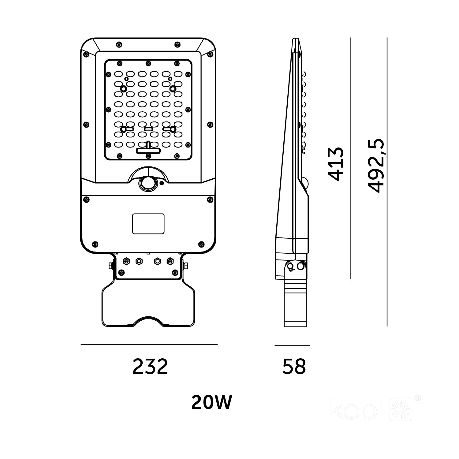 Solar street light LED STREET 20W 3CCT IP65 Kobi Premium