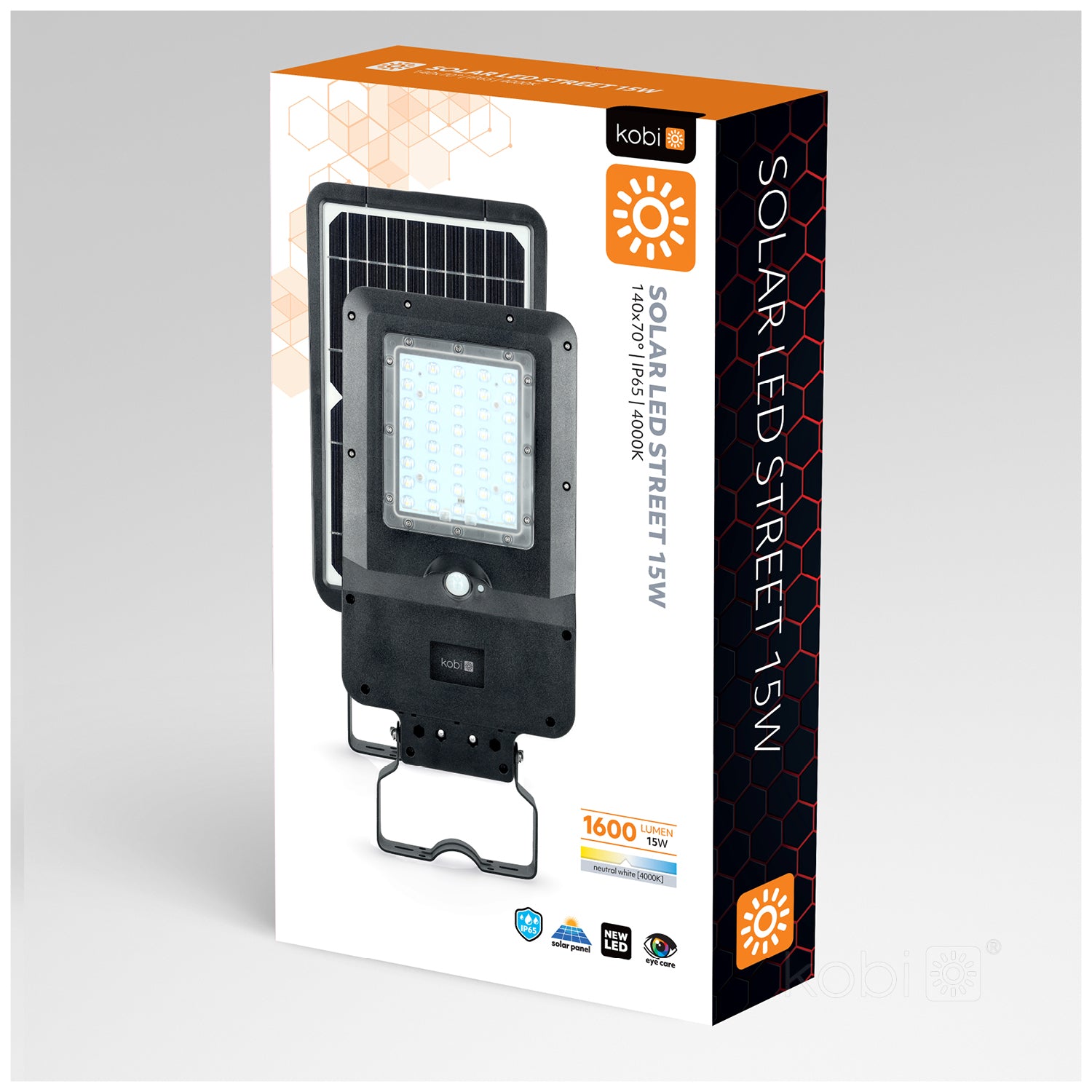 Solar street light with motion sensor LED STREET 15W 4000K IP65 Kobi
