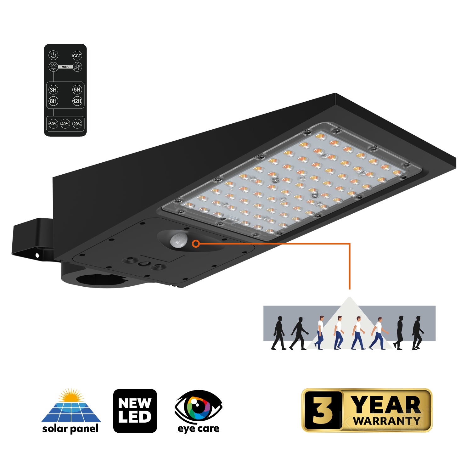 Solar street light with motion sensor LED STREET 30W 2CCT IP65 Kobi Premium