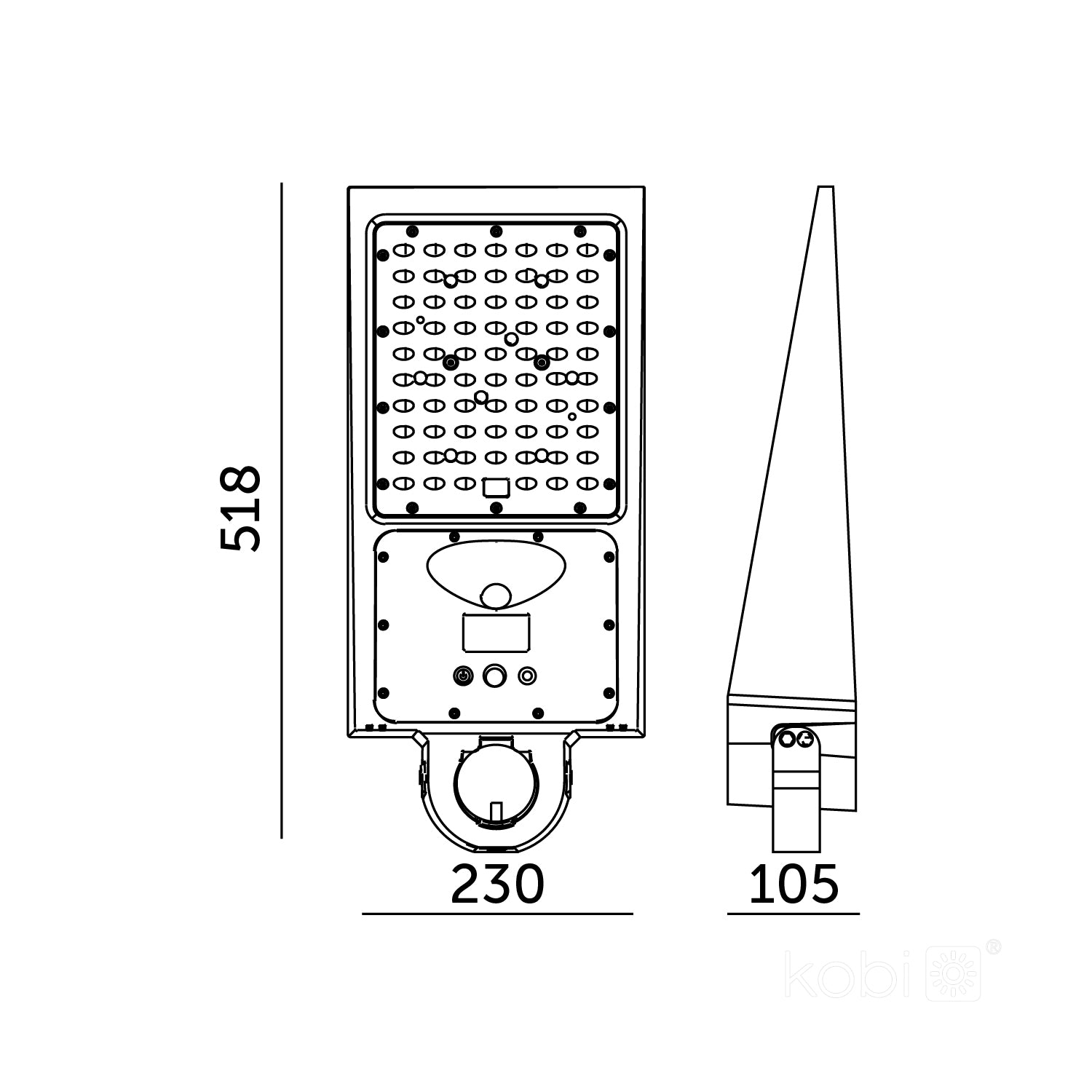 Solar street light with motion sensor LED STREET 30W 2CCT IP65 Kobi Premium