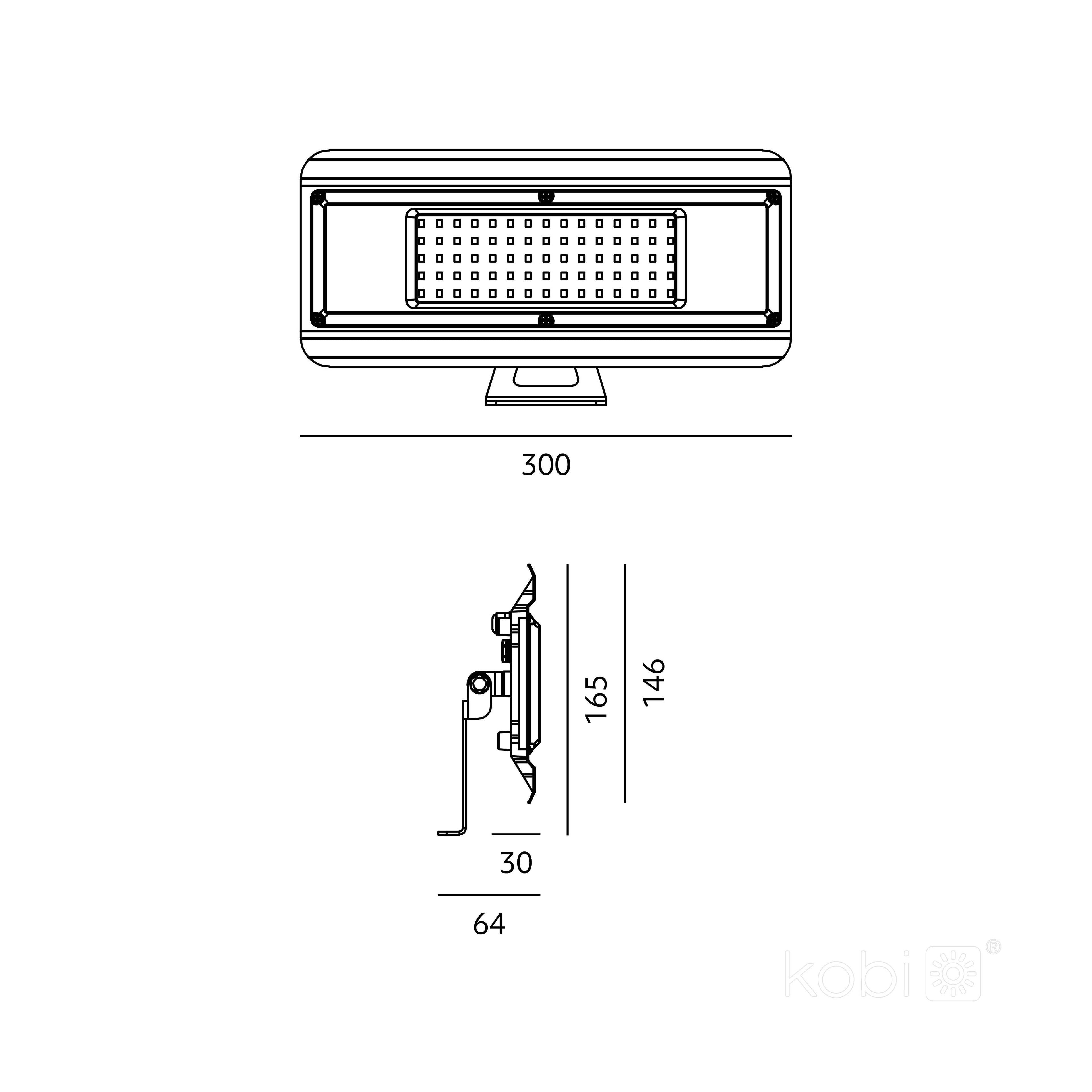 LED fixture MULTILUXO 100W 4000K IP65 Kobi Premium